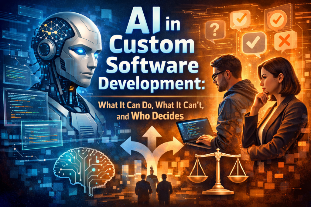 Fort Lauderdale software developer reviewing AI-generated code with human oversight AI software development Fort Lauderdale